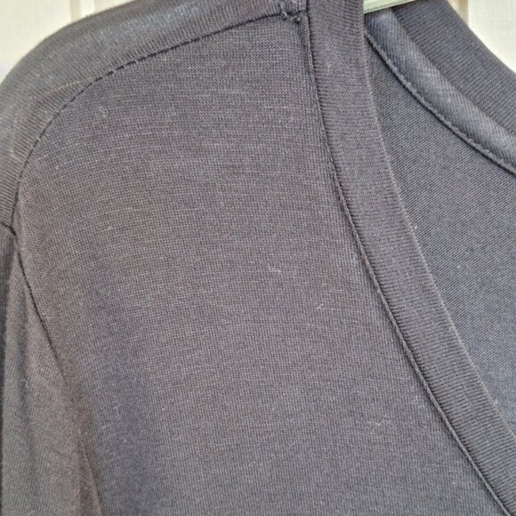 LOGO by Lori Goldstein Dress Knee Length Lace Hem Black SzXL Knit Flawless - Picture 6 of 10